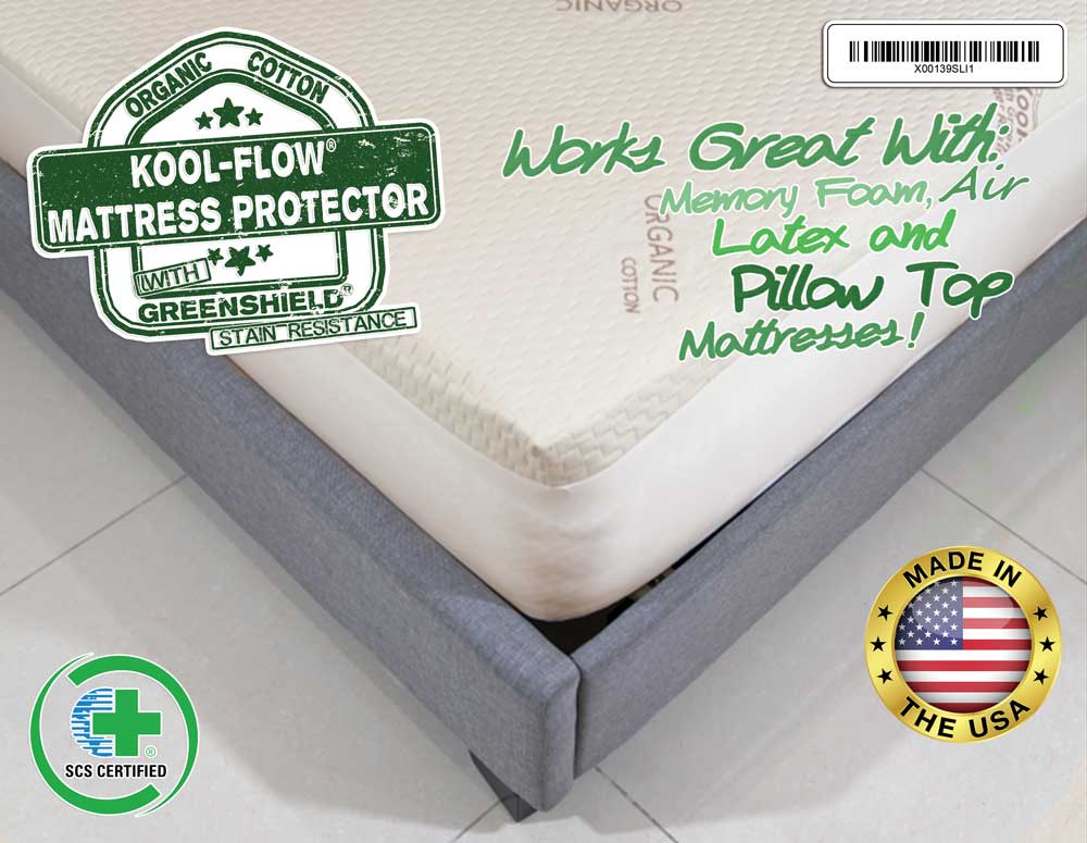 Kool-Flow® Organic Cotton Memory Foam Mattress Protector